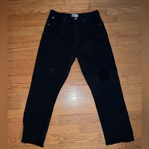 Agolde Riley High Rise Straight Crop in Black
